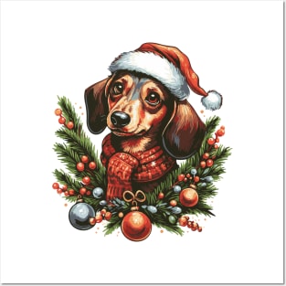 Dachshund Christmas Posters and Art